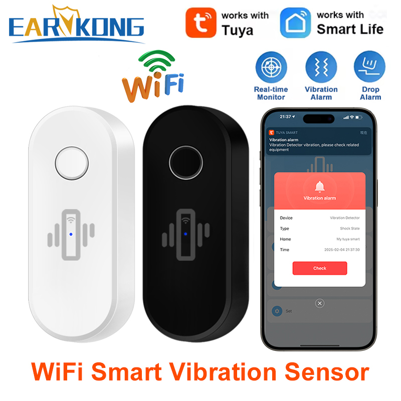 Door Window Sensor - Tuya WiFi Detektor Getaran Kaca Sensor