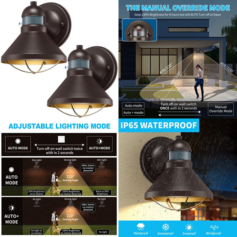 Motion Sensor Light - 2 Paket Lampu Dinding LED Sensor
