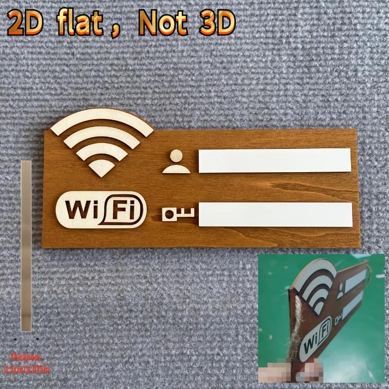 Airbnb Smart Home - Papan Kata Sandi WiFi Kayu 2D