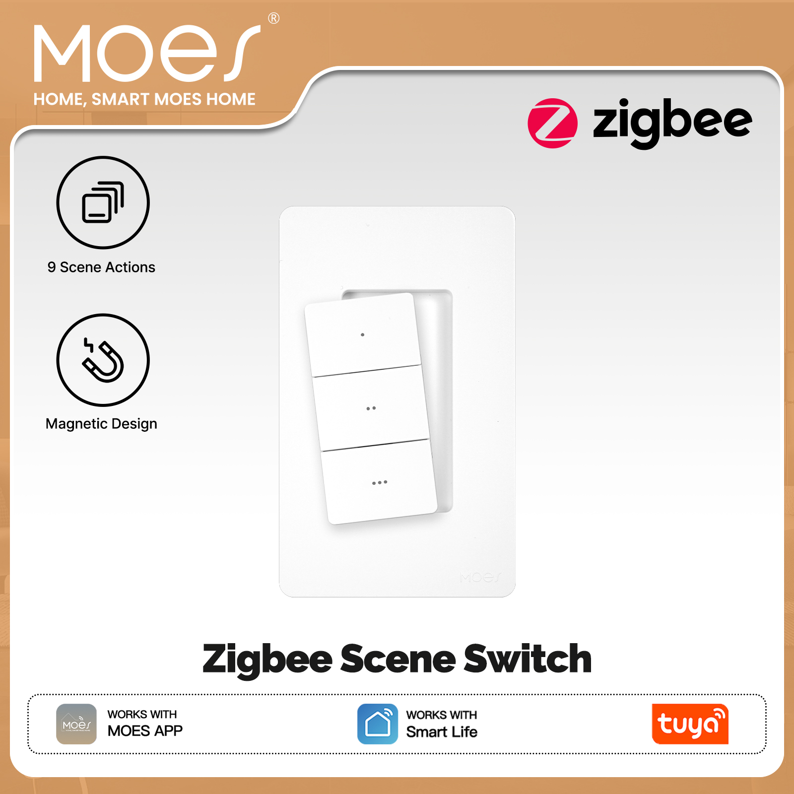 Tuya Smart Switch - MOES Tuya Zigbee Smart Wireless Scene