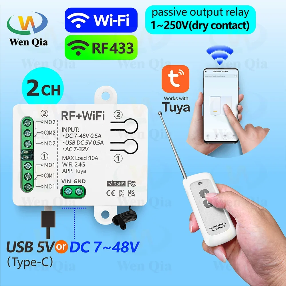 Smart Home Ventilation - Sakelar lampu pintar 2CH Tuya, modul