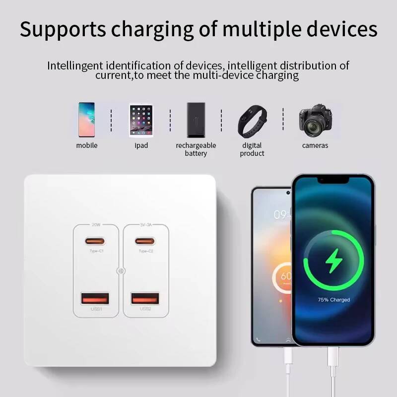Smart Home Or Smart Home - Soket Daya Dinding Herepow dengan Antarmuka
