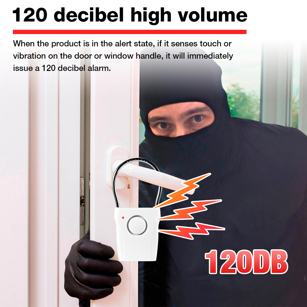 Door Window Sensor - Alarm Gagang Pintu 120dB dengan Pengaturan