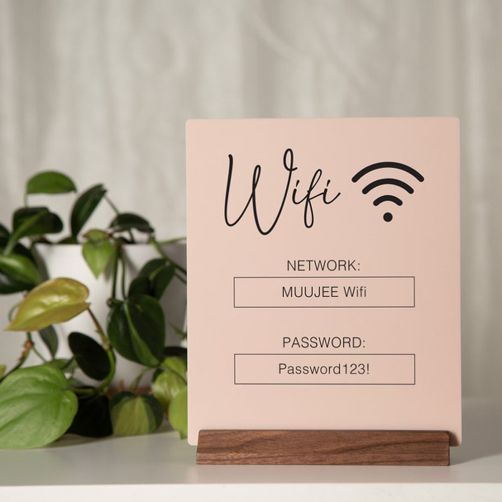 Airbnb Smart Home - Papan Tanda Akrilik Kode QR WiFi