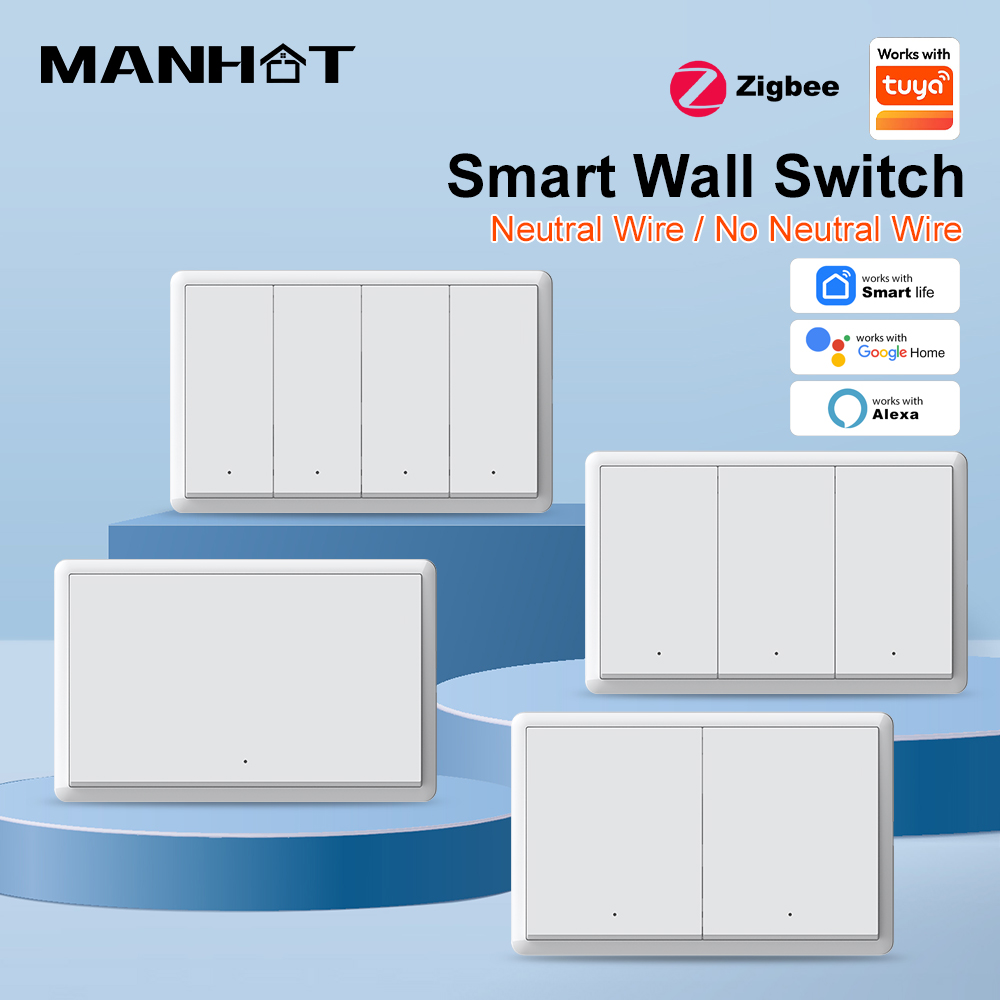 Tuya Smart Switch - MANHOT ZigBee3.0 Smart Switch Tanpa Kabel