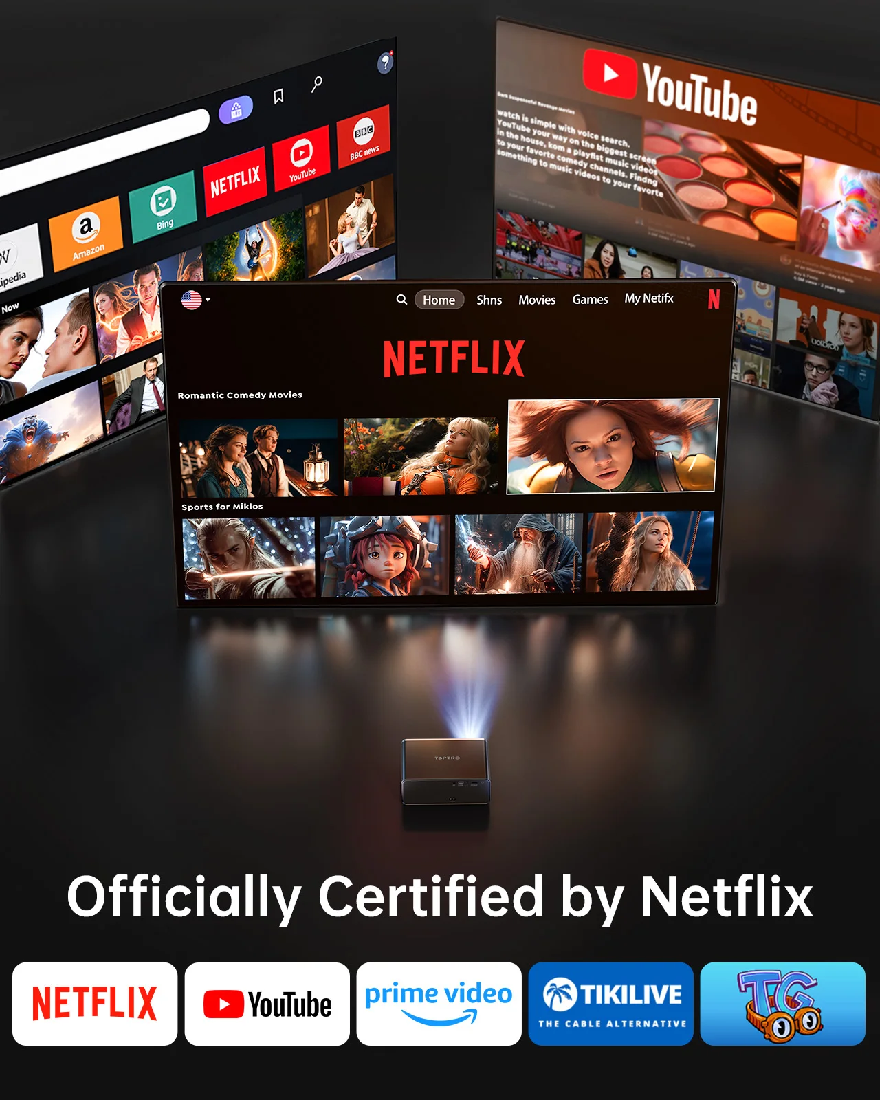 Proyektor ApexTPTOPTRO 4K 1000 - Smart Home X10 ulasan dan harga