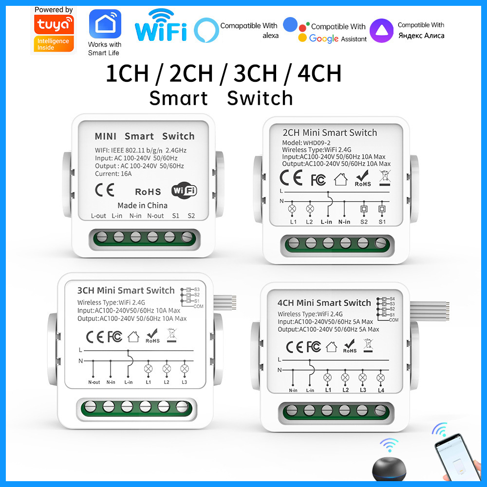 Tuya WiFi Smart Switch 1/2/3/4 - Tuya Smart Switch ulasan dan harga