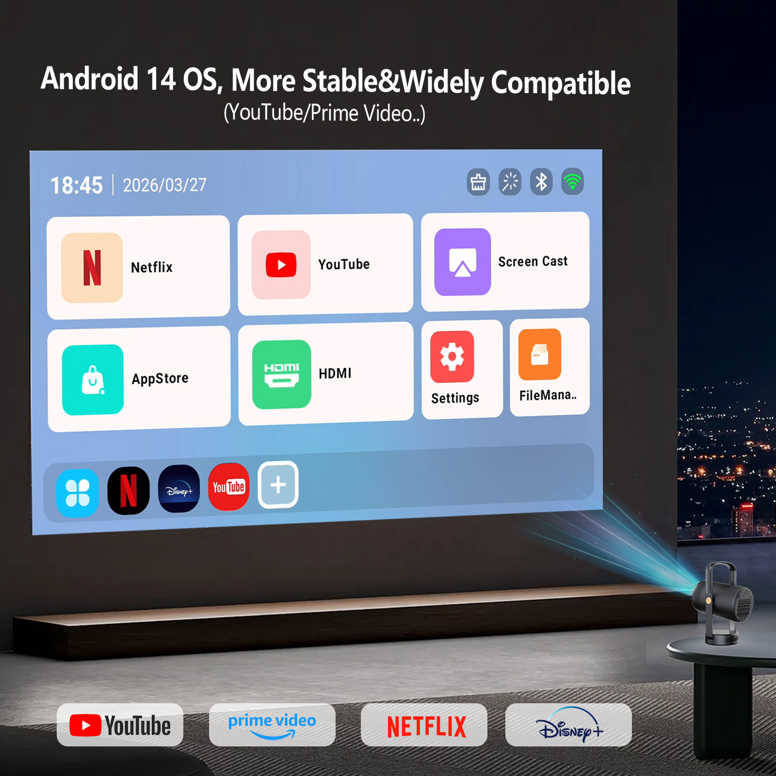Proyektor Portabel Pintar Baru - Smart Home X10 ulasan dan harga