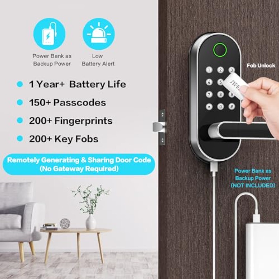 Kunci Pintu Pintar Sidik Jari  - Airbnb Smart Home ulasan dan harga