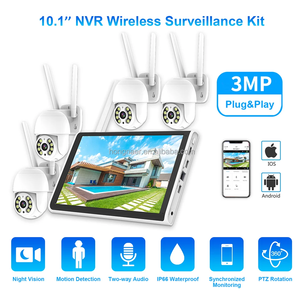 2026 Hongnaer 3MP 4 Channel Wi - Security Ip Camera ulasan dan harga