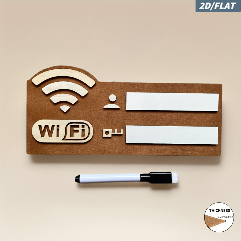 Papan Kata Sandi WiFi Kayu 2D  - Airbnb Smart Home ulasan dan harga