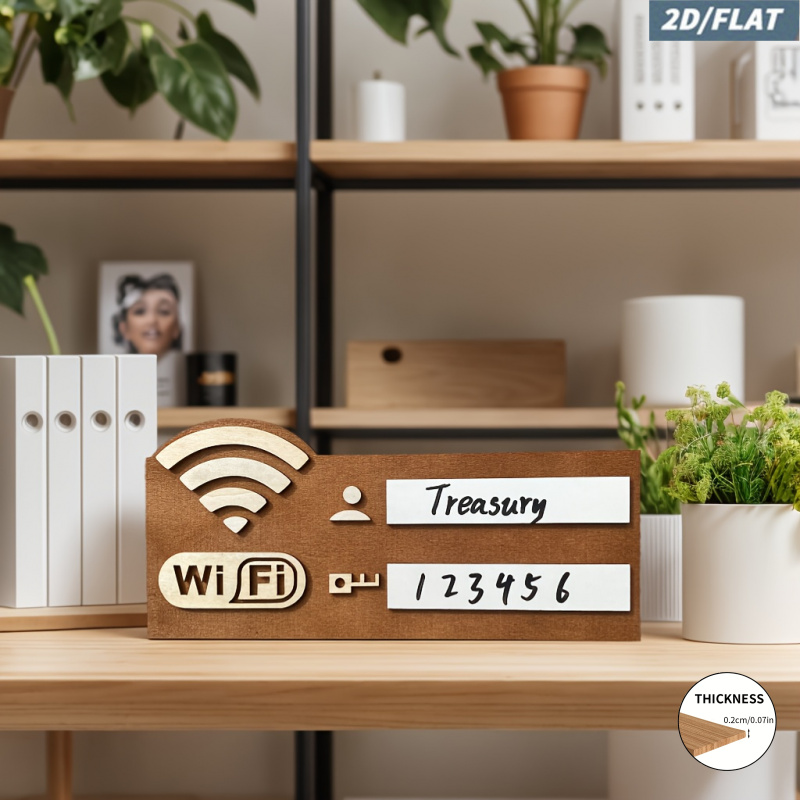 Papan Kata Sandi WiFi Kayu 2D  - Airbnb Smart Home ulasan dan harga