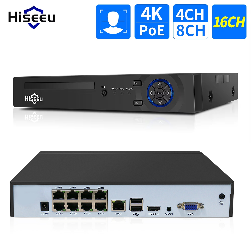 Hiseeu 4CH 10CH 16CH 4K 8MP 5M - Security Ip Camera ulasan dan harga