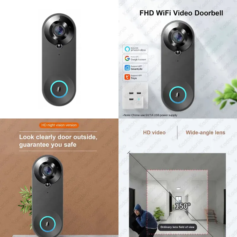 Kadonio 1080P WiFi Video Door  - Video Doorbell ulasan dan harga