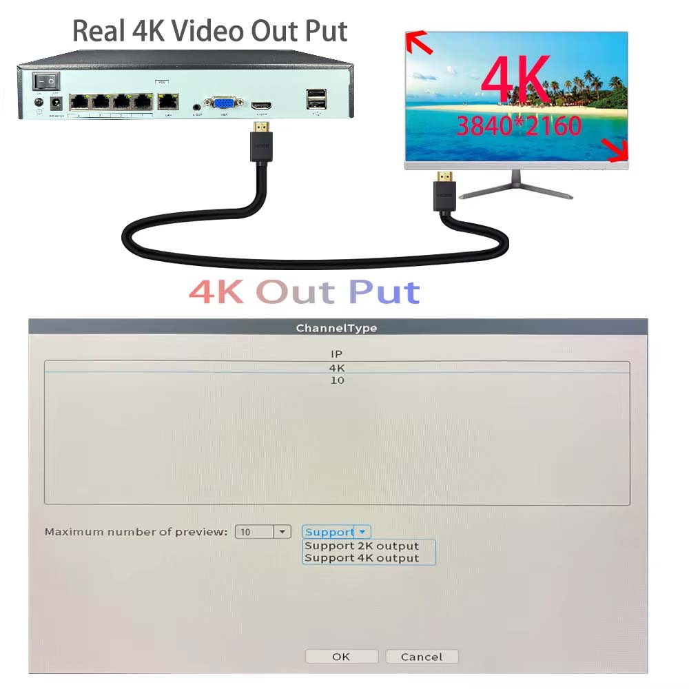 4K 10CH NVR 4/8Port POE untuk  - Security Ip Camera ulasan dan harga