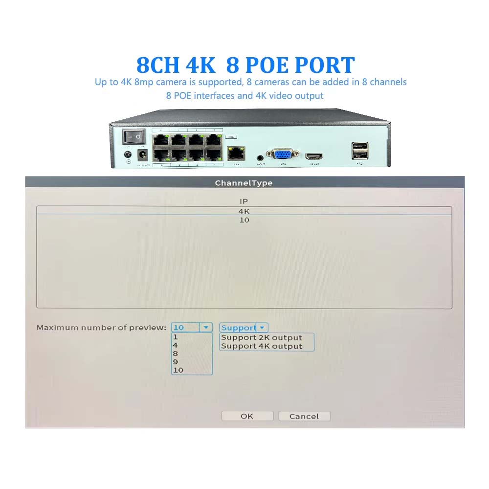 4K 10CH NVR 4/8Port POE untuk  - Security Ip Camera ulasan dan harga
