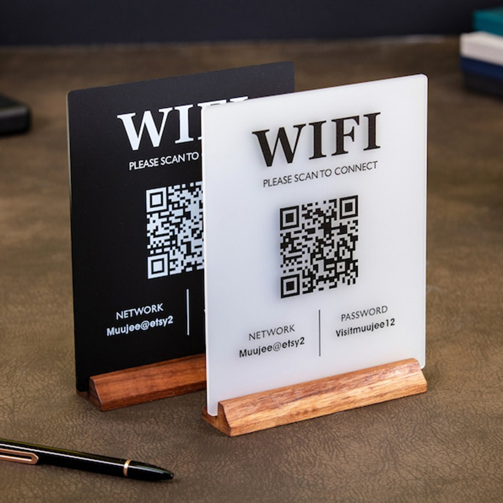 Papan Tanda Akrilik Kode QR Wi - Airbnb Smart Home ulasan dan harga
