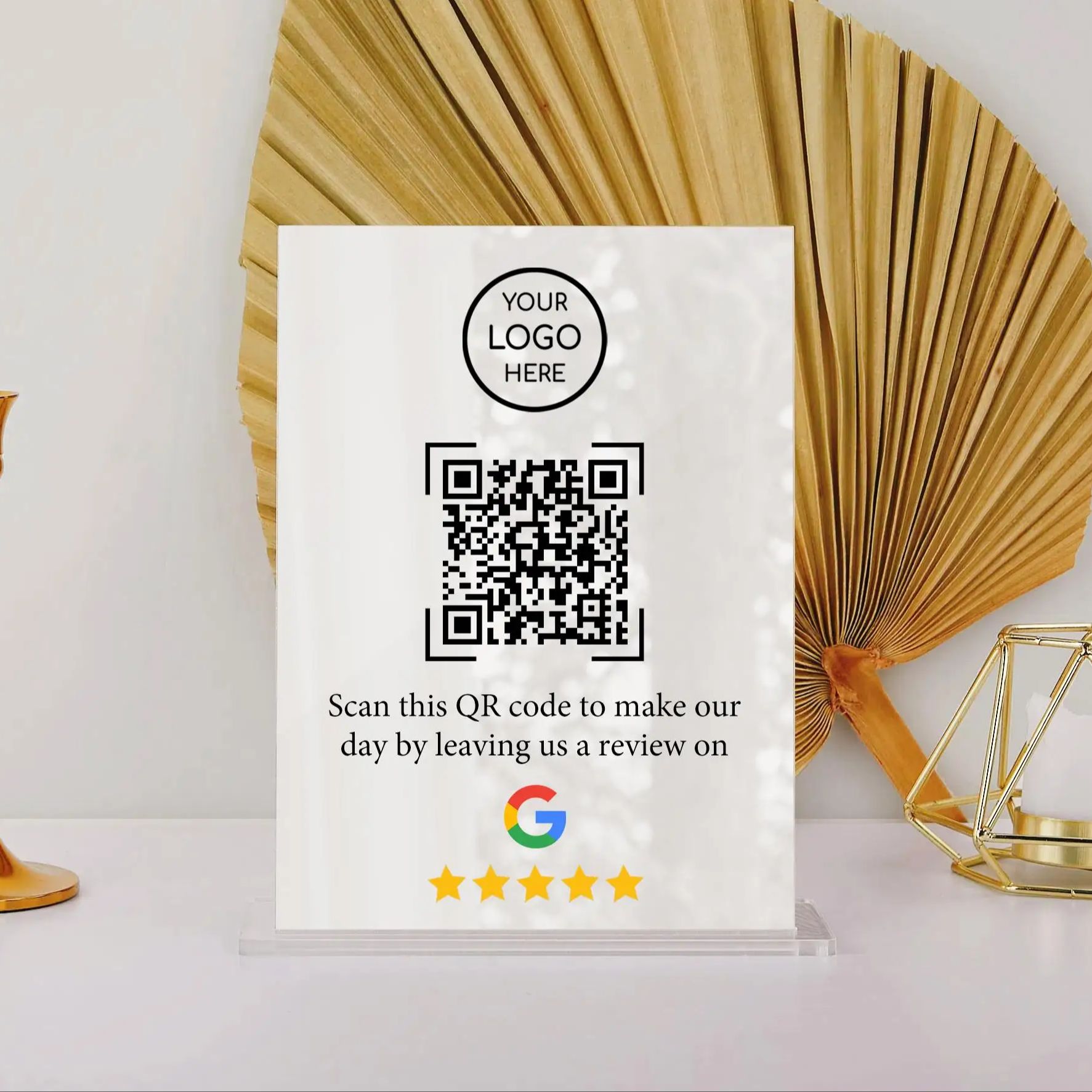 Stand Akrilik Kode QR Kustom U - Airbnb Smart Home ulasan dan harga