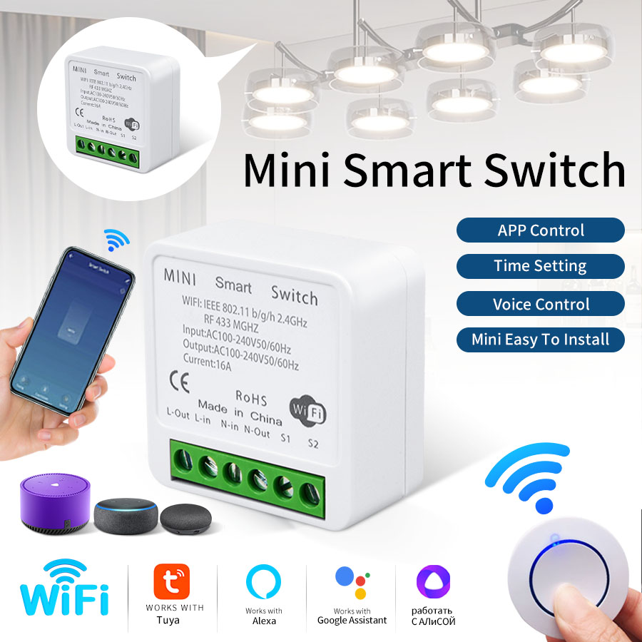 RF433Mhz 16A/20A Tuya WiFi Sma - Tuya Smart Switch ulasan dan harga